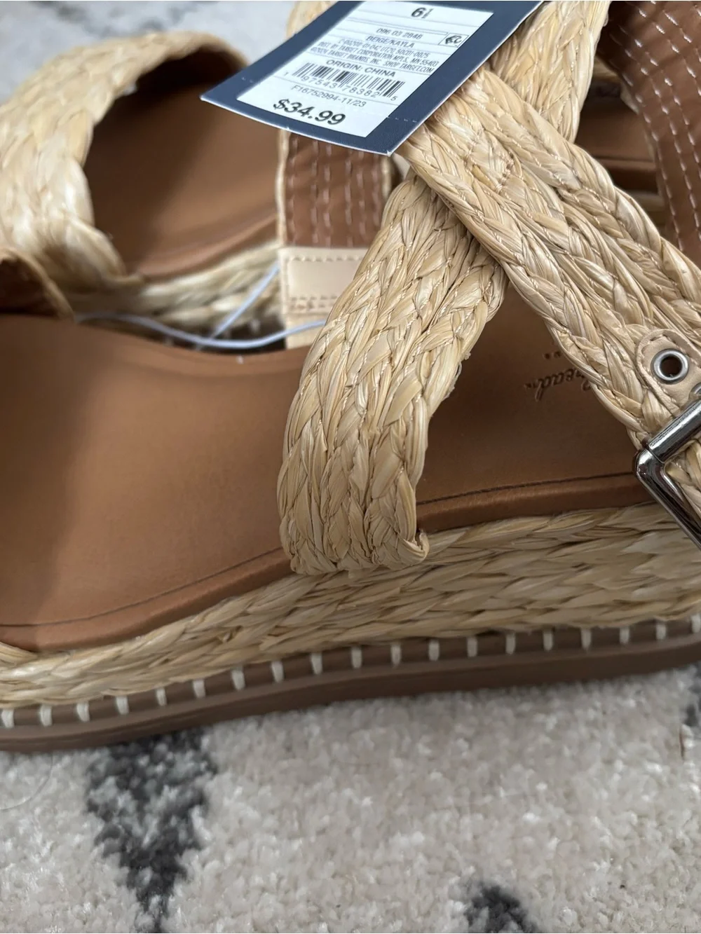Universal Thread Natural Braided Platform Sandals